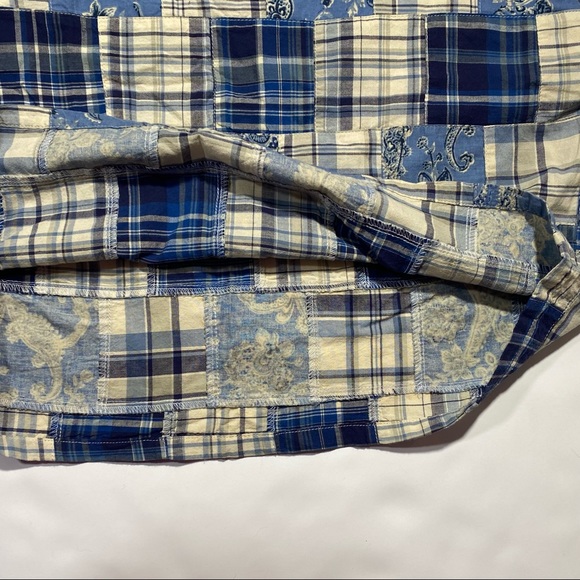 American Living 100% Cotton Blue And White Patchwork Woman’s Mini Skirt NWT 12 - Picture 7 of 11